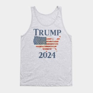 Vintage Trump 2024 US American Flag 2024 Election Tank Top